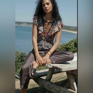 Anthropologie Shimmer Cargo Joggers Pants -  Size S